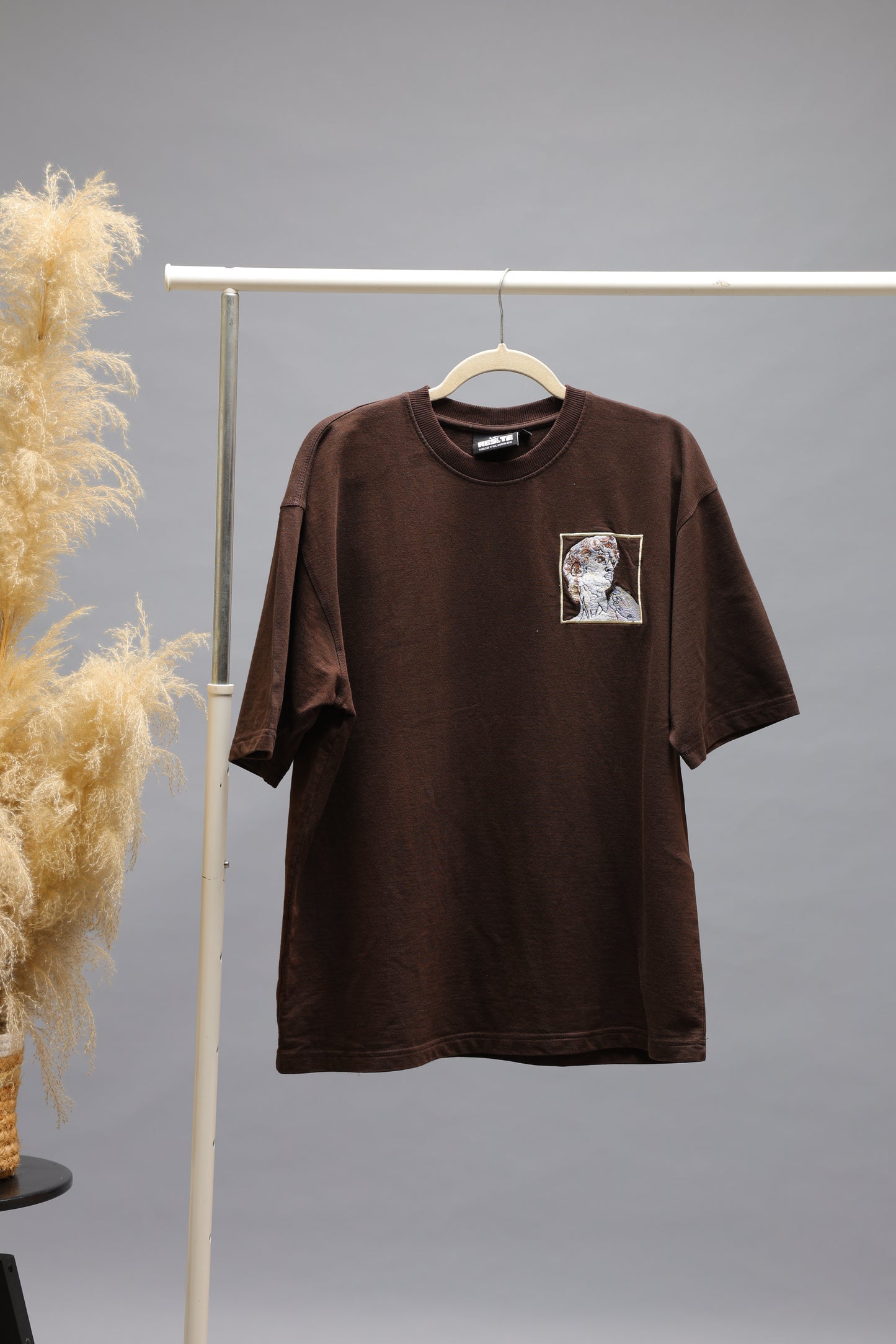 Realistic Graphic Oversized T-Shirt | Chocolate Brown