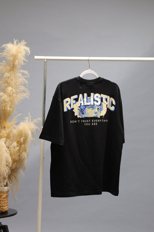 Realistic Graphic Oversized T-Shirt | Black