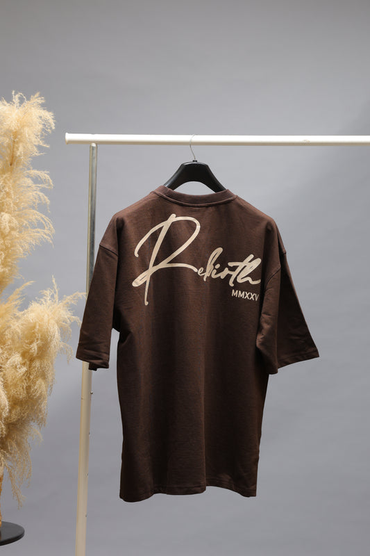 Rebirth Signature Oversized T-Shirt | Chocolate Brown
