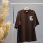 Realistic Graphic Oversized T-Shirt | Chocolate Brown