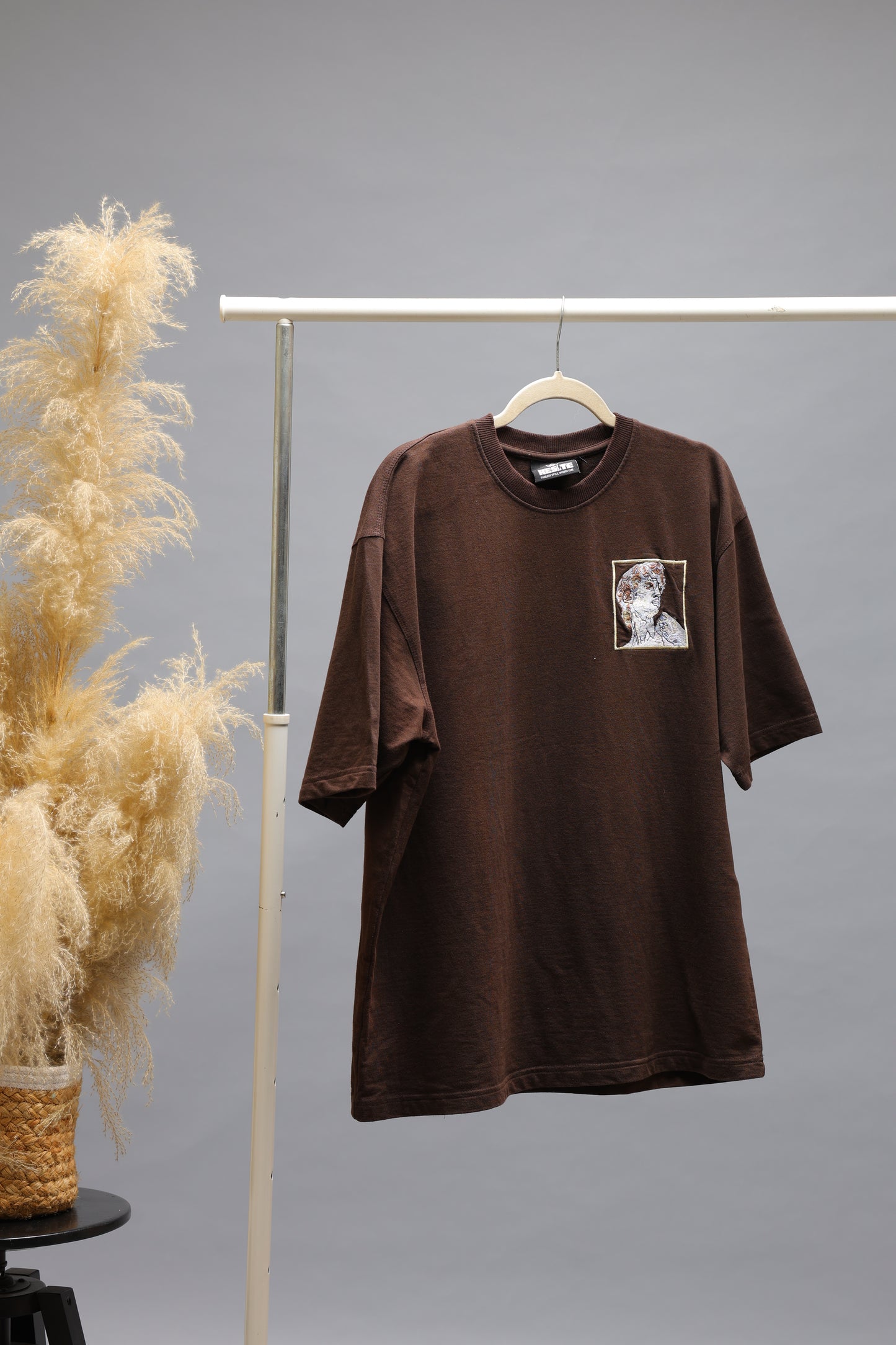 Realistic Graphic Oversized T-Shirt | Chocolate Brown