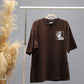 Realistic Graphic Oversized T-Shirt | Chocolate Brown