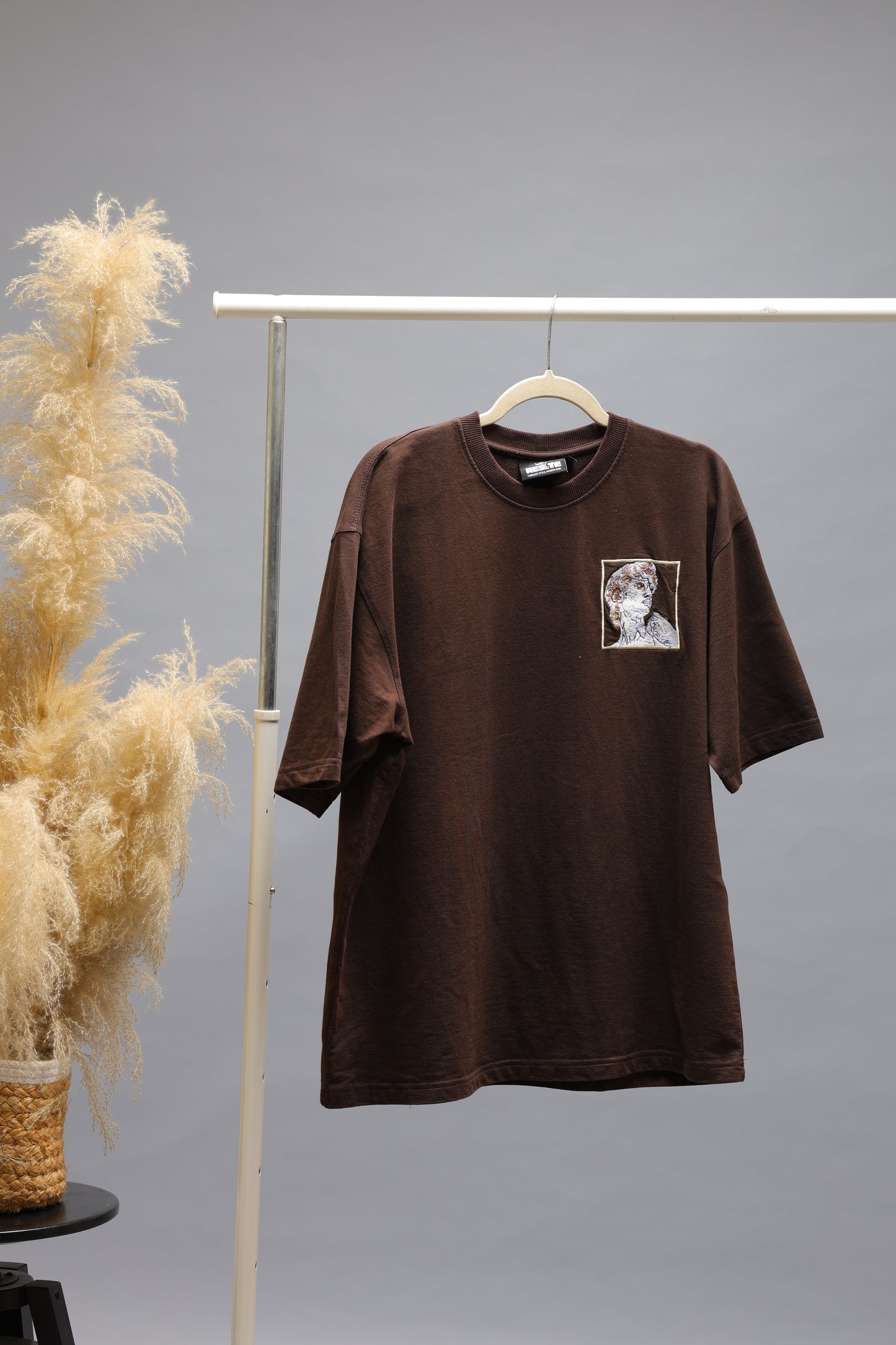 Realistic Graphic Oversized T-Shirt | Chocolate Brown
