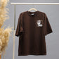 Realistic Graphic Oversized T-Shirt | Chocolate Brown