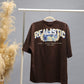 Realistic Graphic Oversized T-Shirt | Chocolate Brown