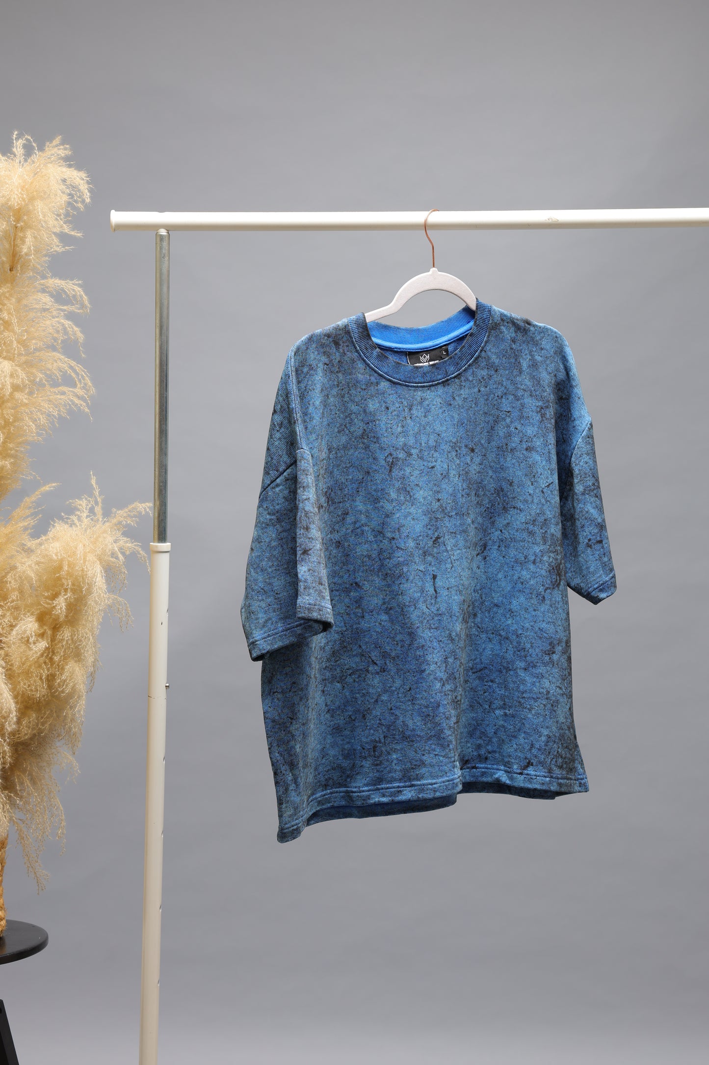 Vintage Wash Textured Oversized T-Shirt | Blue