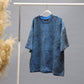 Vintage Wash Textured Oversized T-Shirt | Blue