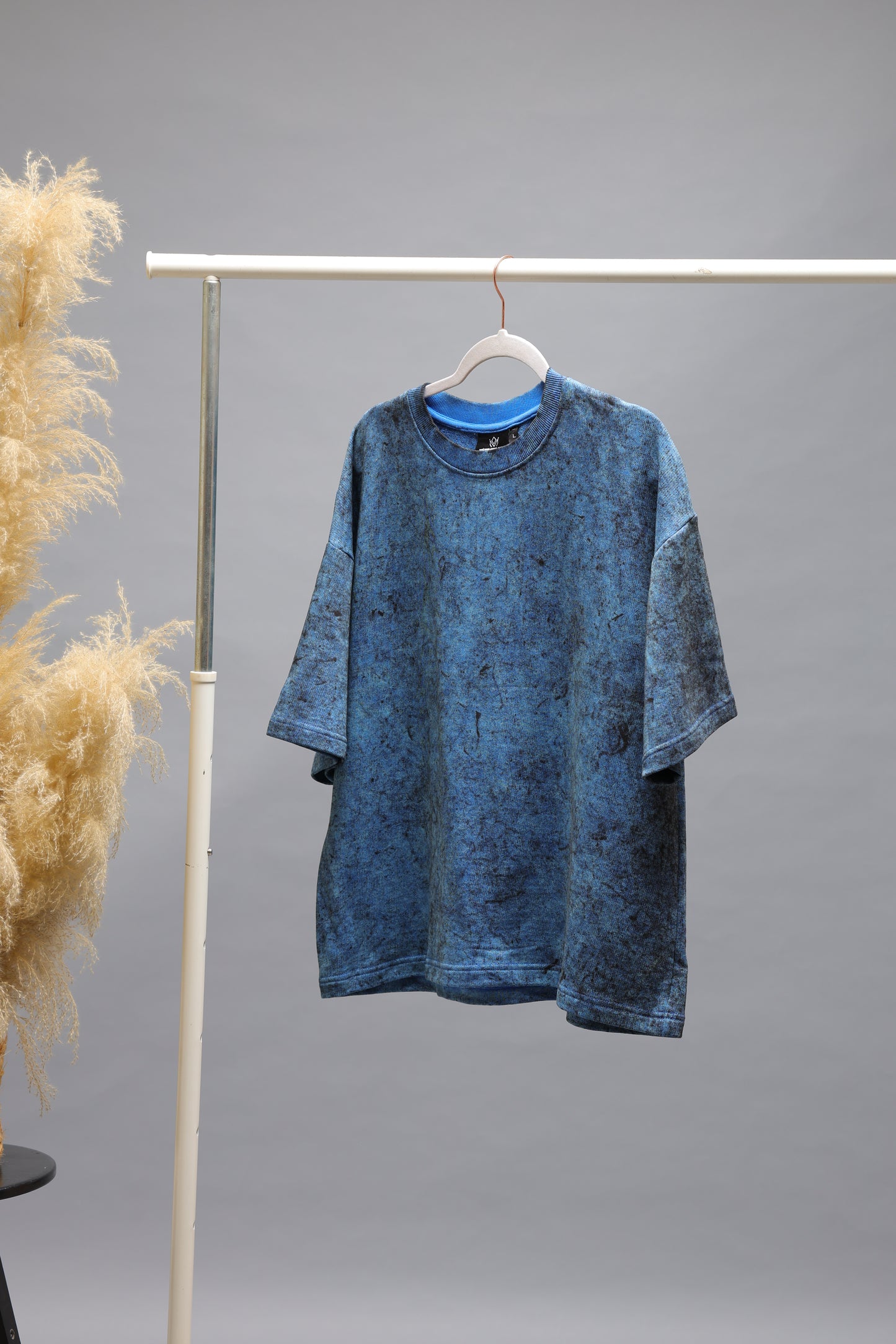 Vintage Wash Textured Oversized T-Shirt | Blue