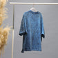 Vintage Wash Textured Oversized T-Shirt | Blue