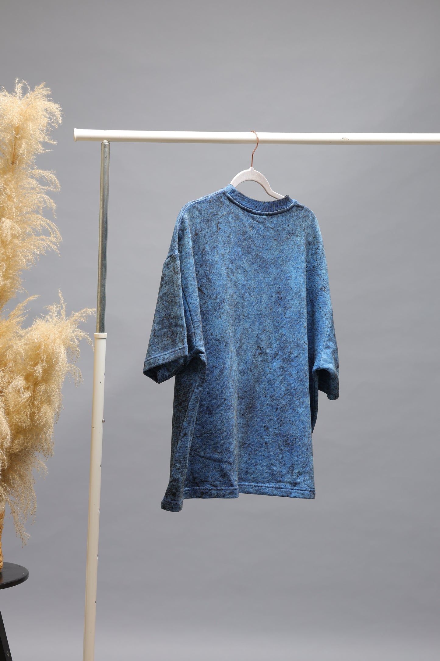 Vintage Wash Textured Oversized T-Shirt | Blue