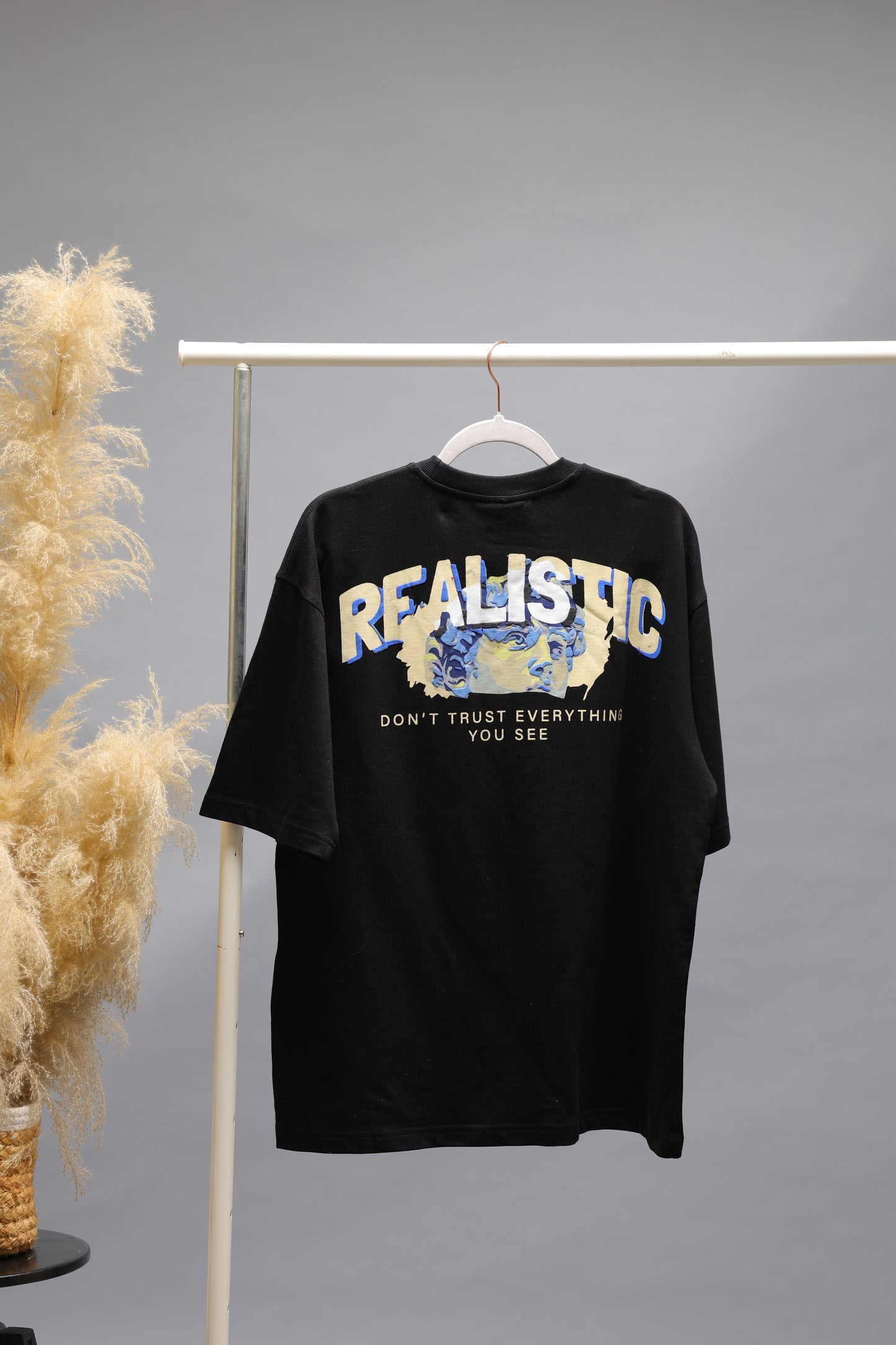 Realistic Graphic Oversized T-Shirt | Black