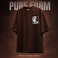 Realistic Graphic Oversized T-Shirt | Chocolate Brown