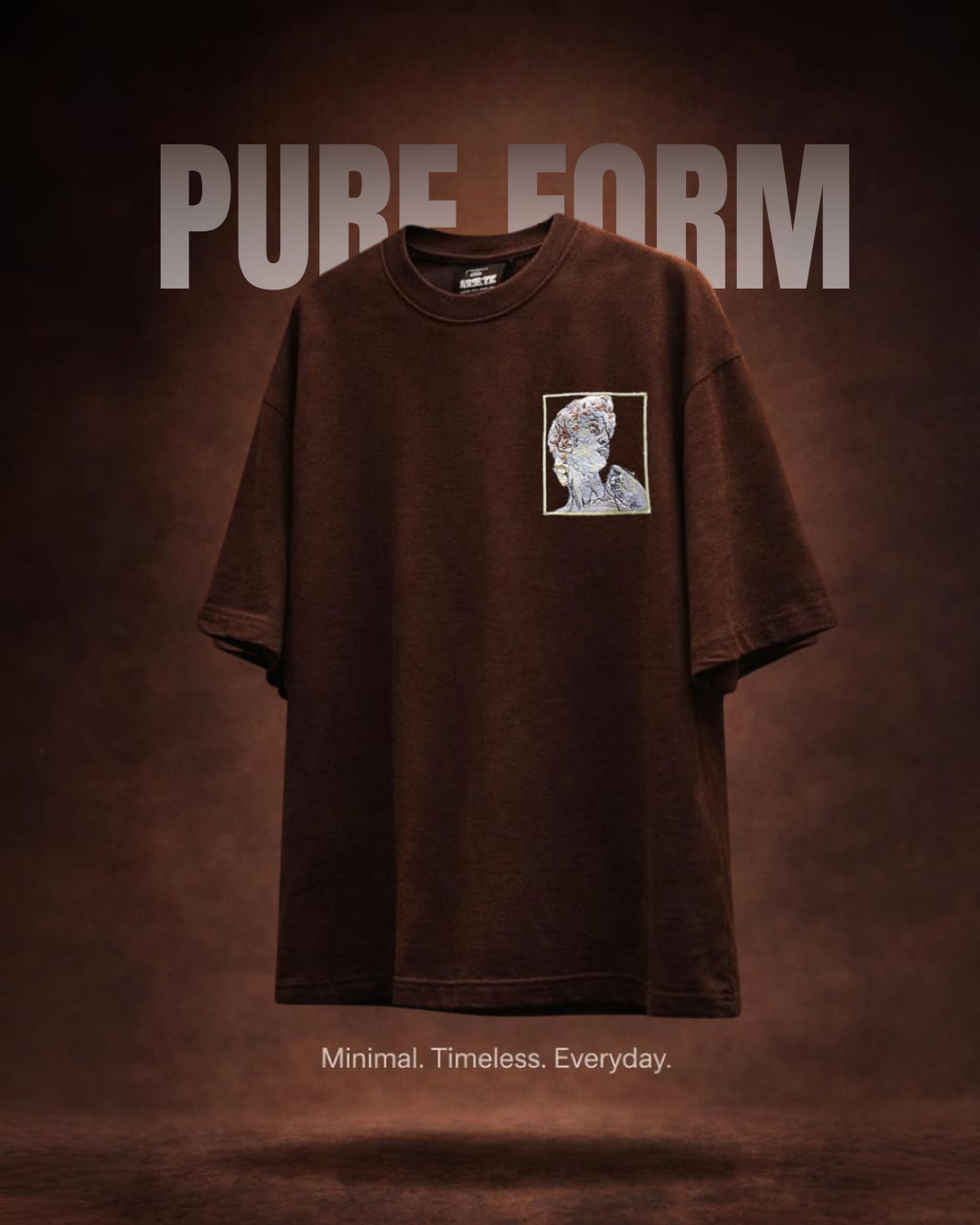 Realistic Graphic Oversized T-Shirt | Chocolate Brown