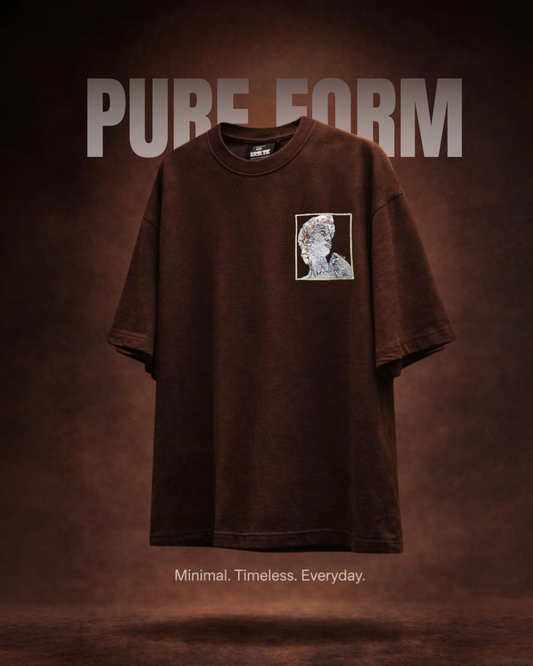 Realistic Graphic Oversized T-Shirt | Chocolate Brown