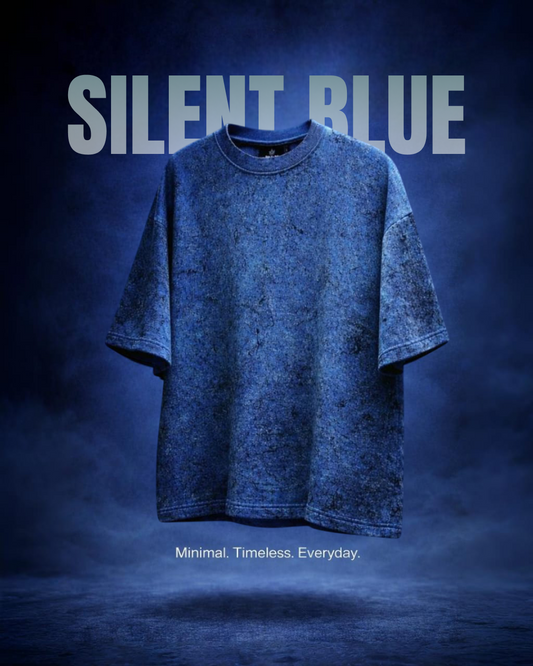 Vintage Wash Textured Oversized T-Shirt | Blue