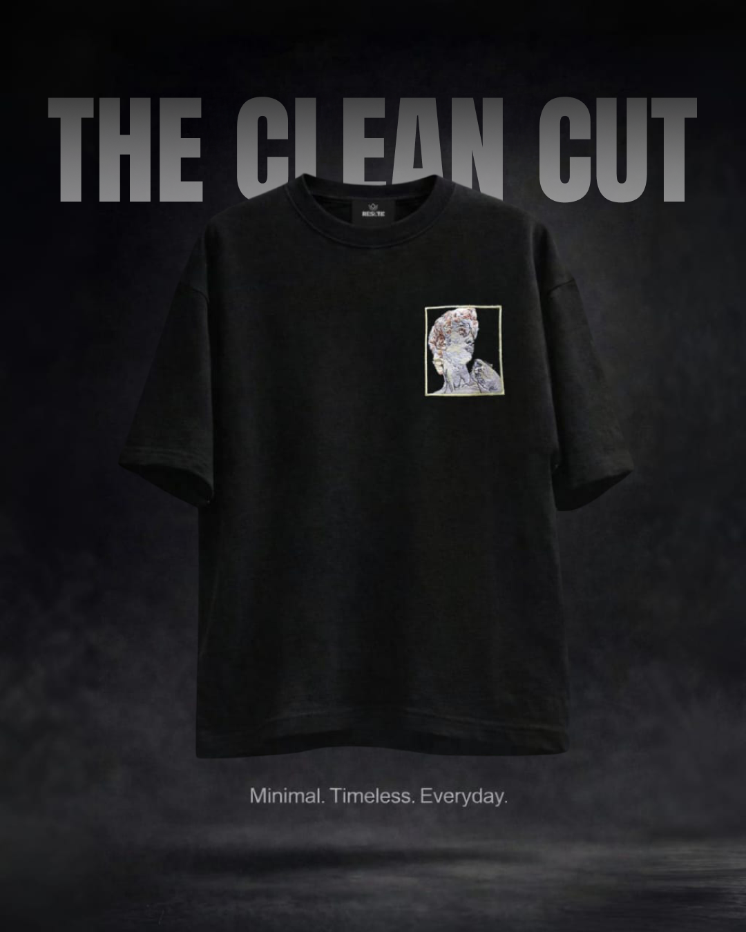 Realistic Graphic Oversized T-Shirt | Black