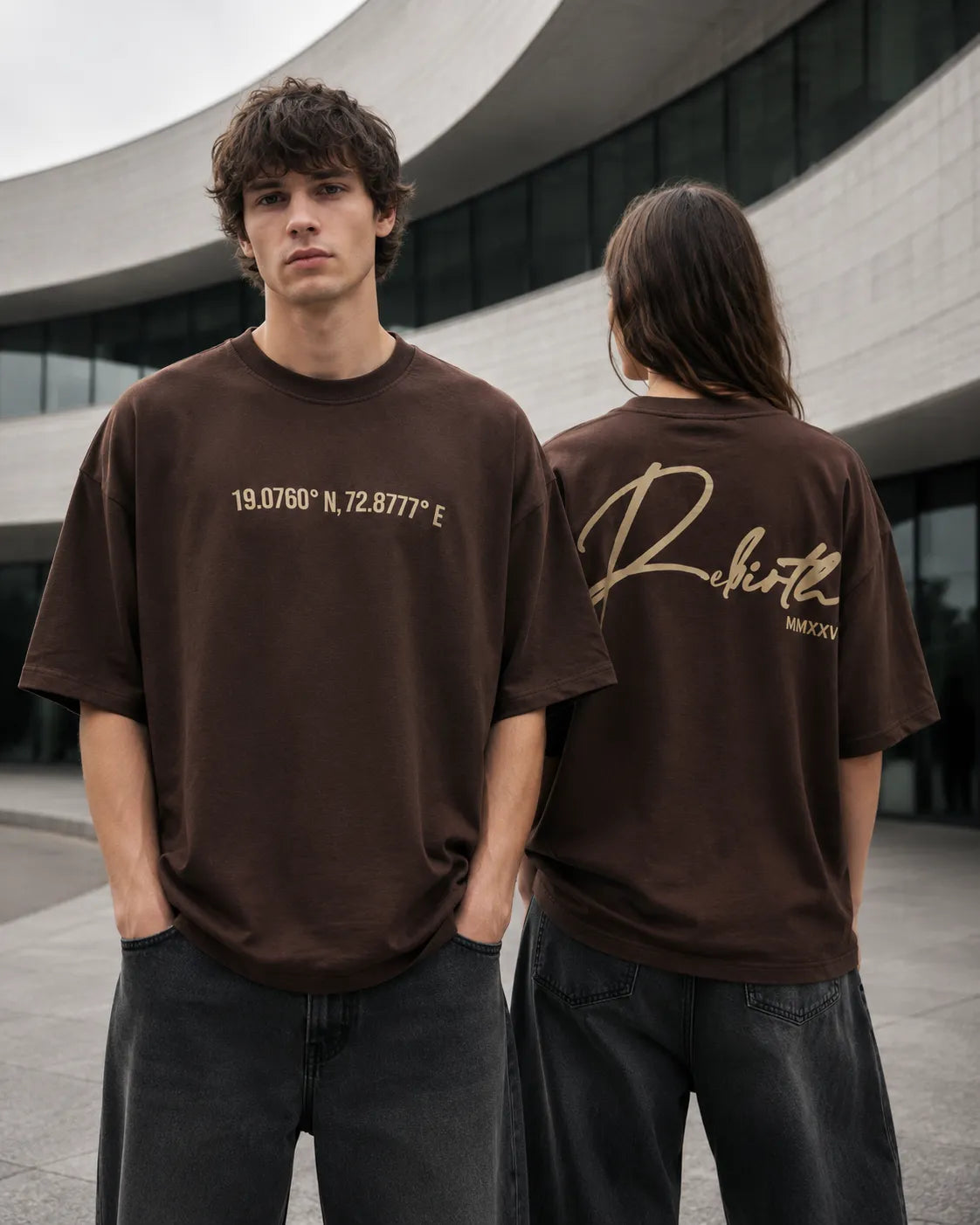 Rebirth Signature Oversized T-Shirt | Chocolate Brown