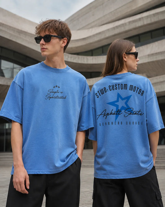 Asphalt Saints Graphic Oversized T-Shirt | Royal Blue